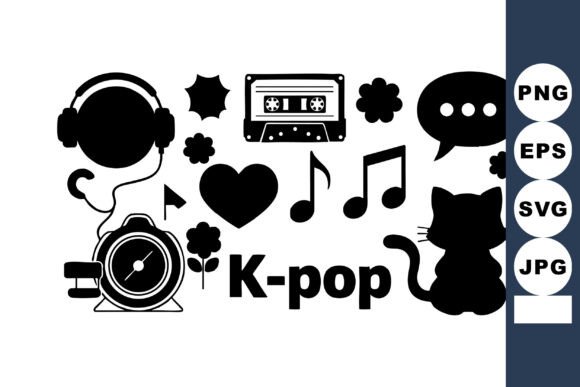 Download K-pop Music Icons Headphones Cassette Ta - Icons Collection