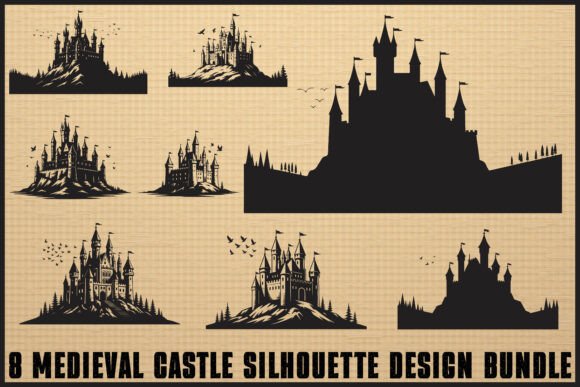 Download Medieval Castle Silhouette Bundle - Silhouette bundle Collection