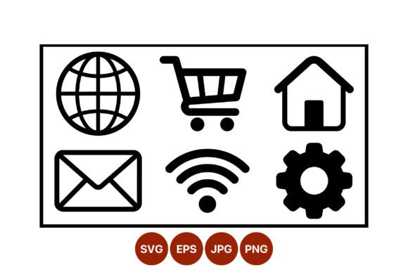 Download Line Art Internet Icons Black White - Icons Collection
