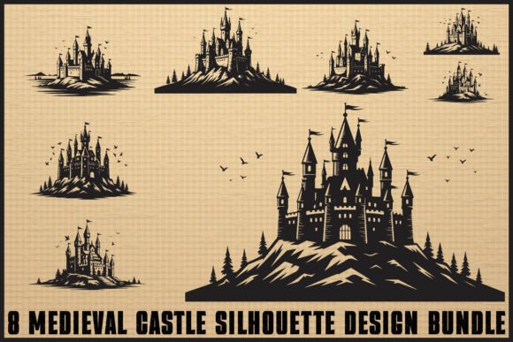 Download Medieval Castle Silhouette Bundle - Silhouette bundle Collection