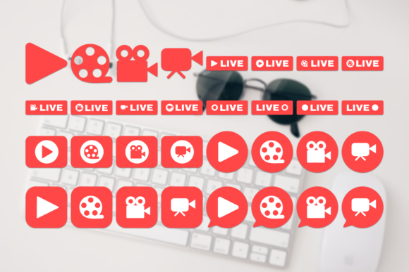Download Social Live Stream Icons Set - Icons Collection