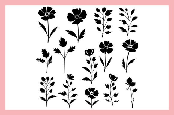 Download Violet Flower Black Silhouette 3 - Black silhouette Collection