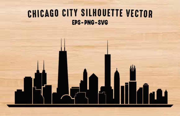 Download Chicago City Skyline Black Silhouette - Black silhouette Collection