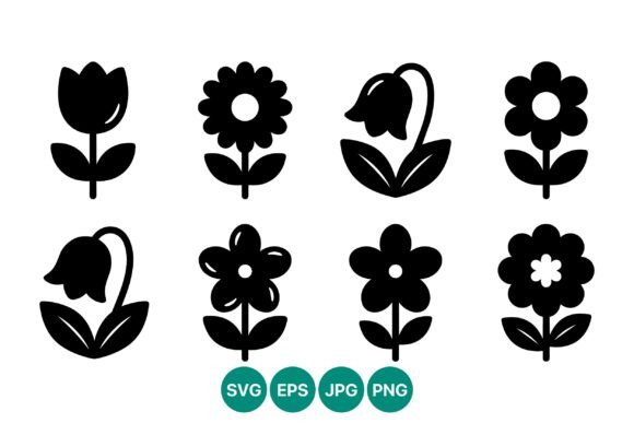 Download Black Silhouette Flower Vector Art - Premium Resources