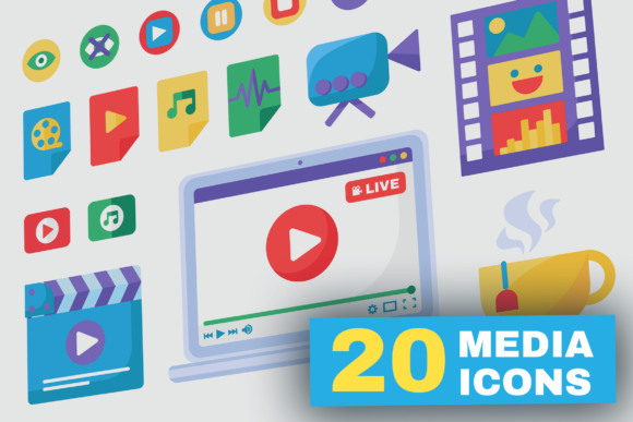 Download Live Stream Producing Tools Icons Set - Icons Collection