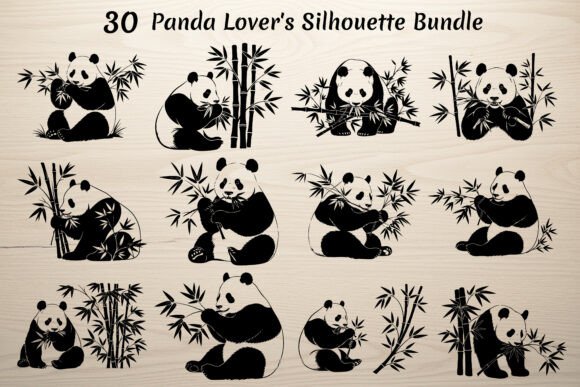 Download 30 Panda Lover's Silhouette Bundle - Silhouette bundle Collection